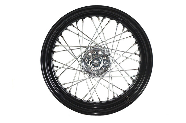 V-Twin - 52-0587 - 16 inch x 3.00 inch Replica KH Hub Wheel Black - Fits 1937-1948 Harley-Davidson UL, 1936-1952 WL (rear only), 1941-1966 FL, 1936-1948 EL