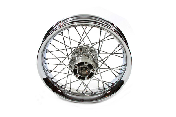 V-Twin - 52-0665 - 16 inch x 3.00 inch Rear Spoke Wheel - Fits 2005-2007 Harley-Davidson XL (883c and 1200c), 2002-2007 FLT