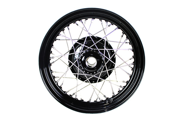 V-Twin - 52-0766 - 45 inch WL 16 inch x 3.00 inch Front Wheel Assembly Black - Fits 1937-1952 Harley-Davidson WL, 1942-1943 WLC, 1937-1942 WLD, 1940-1945 WLA