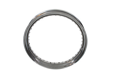 V-Twin - 52-0977 - 19 inch X 2.50 inch Drop Center Chrome Wheel Rim - Fits 1964-1972 Harley-Davidson XL (Front fitment with drum brake), 1971-1972 FX (Front fitment with drum brake)