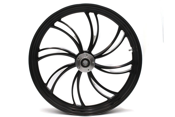 V-Twin - 52-1419 - 23 inch x 3.5 inch Vortex Front Wheel Black Cut