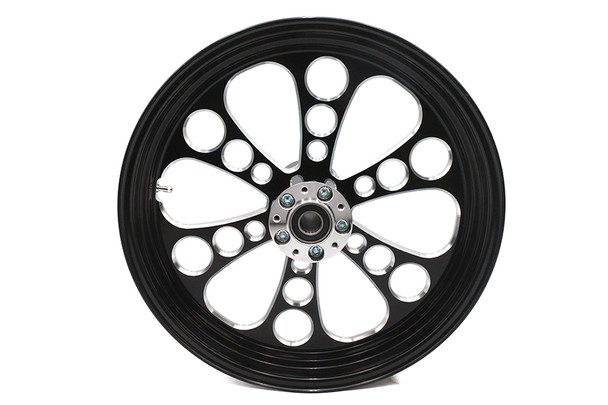 V-Twin - 52-1465 - 18 inch x 3.5 inch Kool Kat Front Wheel Black Cut