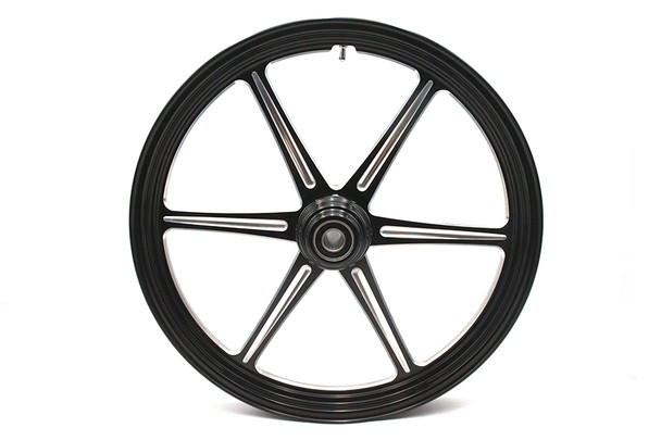 V-Twin - 52-1473 - 21 inch x 2.15 inch Revolver Front Wheel Black Cut