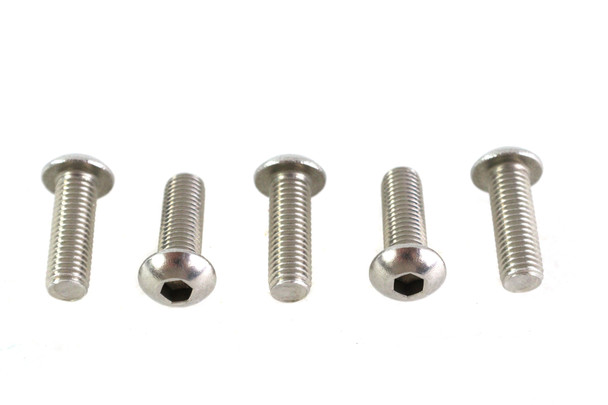 V-Twin - 73-0185 - Allen Button Head Screws Stainless Steel 1/4-28 X 3/4 inch