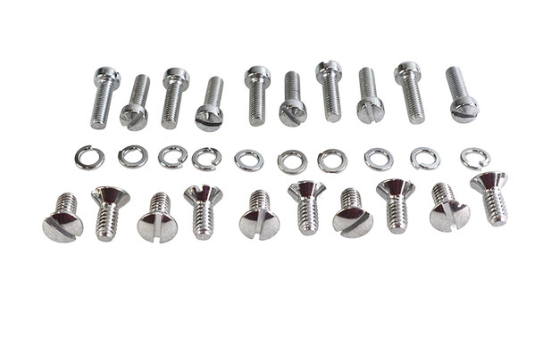 V-Twin - 8155-30 - Chrome Outer Primary Cover Screw Set Stock