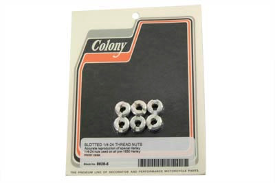 V-Twin - 8628-6 - Slotted 1/4 inch - 24 Thread Engine Case Nut