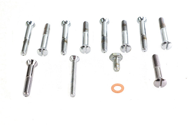 V-Twin - 8892-12 - Primary Cover Screw Kit Chrome