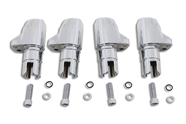 V-Twin - 10-0593 - Chrome Aluminum Alloy Tappet Block Set