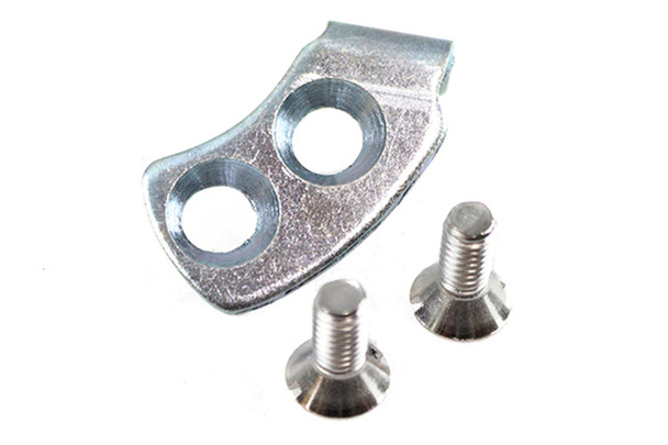 V-Twin - 17-0420 - Bumper Plate and Screw Kit - Fits 1971-1977 Harley-Davidson FX, 1937-1948 UL, 1936-1940 EL, 1941-1977 FL