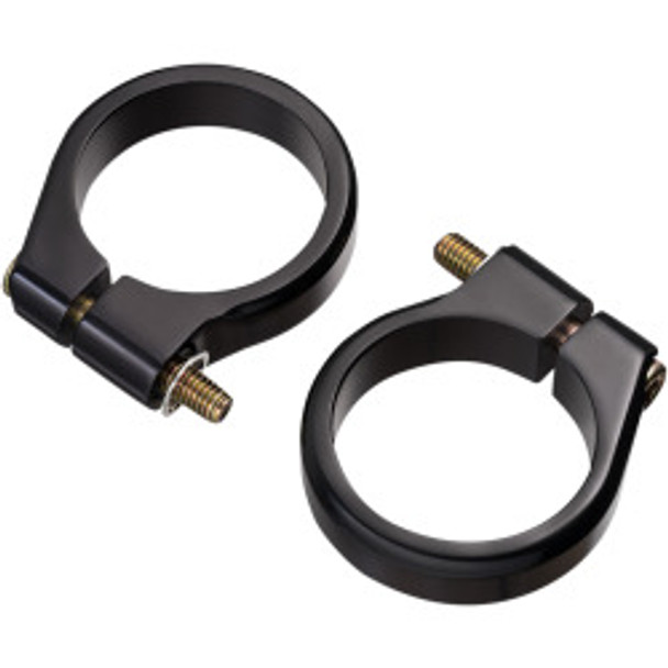 Joker Machine - Black Fork Tube Turn Signal Clamps - fits Harley Models