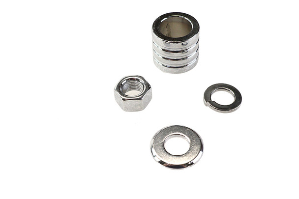 V-Twin - 2033-4 - Front Axle Spacer Kit Groove Style Chrome