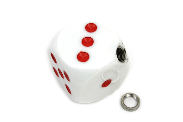 V-Twin - 21-0938 - White Dice Style Shifter Knob - Fits 1941-1984 Harley-Davidson FL, 1936-1973 G, 1936-1952 W