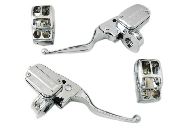 V-Twin - 22-0583 - Chrome Handlebar Control Kit with Hydraulic Clutch - Fits 2014-2016 Harley-Davidson FLHT, FLHR, FLHX