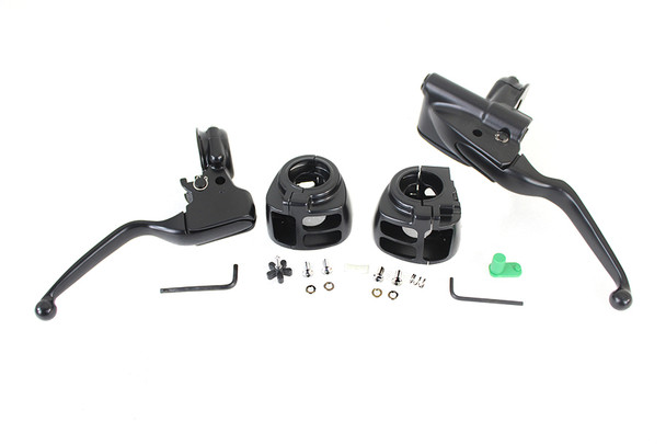 V-Twin - 22-0601 - Handlebar Control Kit Black - Fits 2015-2017 Harley-Davidson FLST, FXSB, FXST, FLS