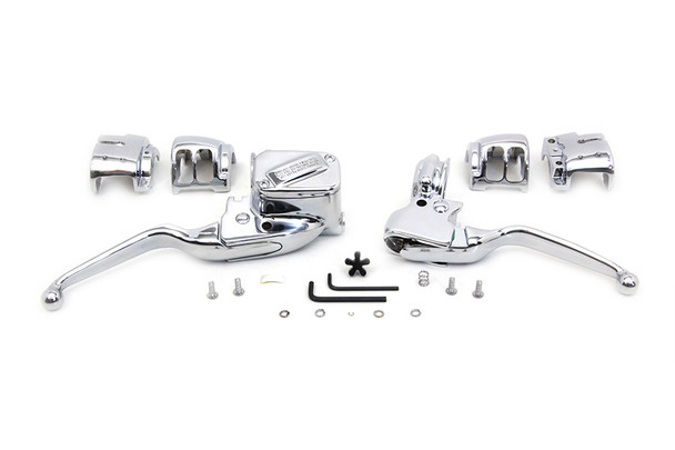 V-Twin - 22-0602 - Handlebar Control Kit Chrome - Fits 2017-2020 Harley-Davidson FLHT, FLHX, FLHR