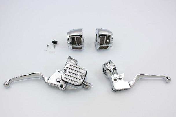 V-Twin - 22-0804 - Contour Style Chrome Handlebar Control Kit