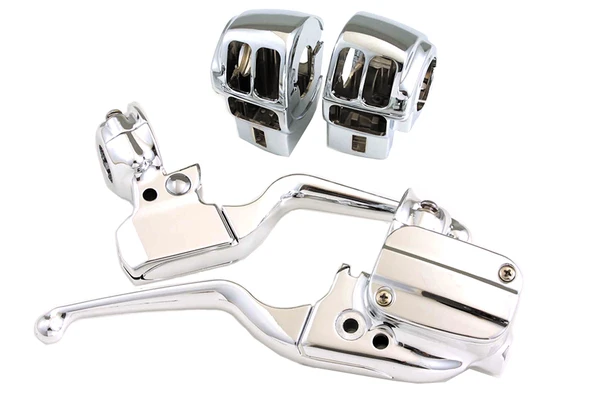 V-Twin - 22-0880 - Chrome Handlebar Control Kit - Fits 2008-2013 Harley-Davidson FLT