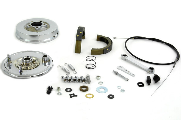 V-Twin - 22-1083 - Spring Fork Front Brake Kit Chrome - Fits 1936-1948 Harley-Davidson UL, 1936-1940 EL, 1941-1948 FL