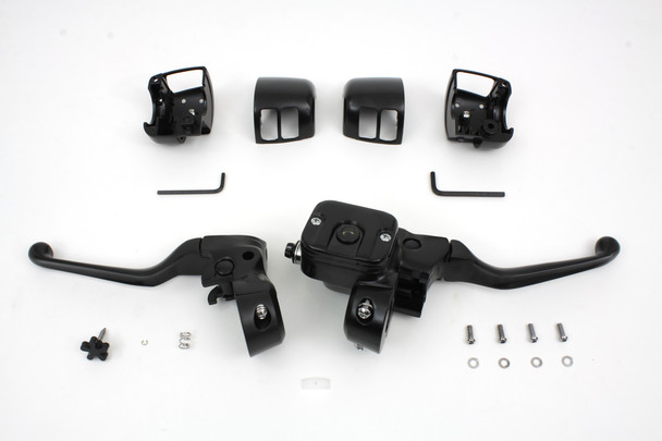 V-Twin - 22-1161 - Smooth Contour Handlebar Control Kit Black - Fits 1996-2006 Harley-Davidson FXST, 1996-2003 XL, 1996-2006 FLST, FXDWG, FXD