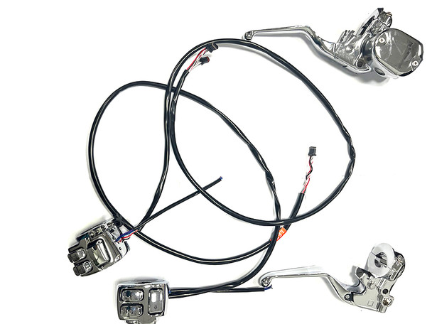 V-Twin - 22-1842 - Handlebar Control Kit Chrome - Fits 2014-2020 Harley-Davidson XL