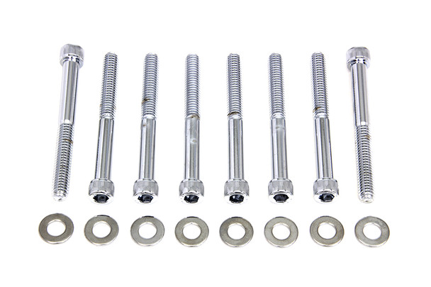 V-Twin - 2217-8 - Chrome Engine Case Allen Type Screw Kit