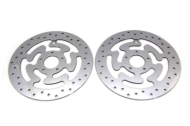V-Twin - 23-0047 - Duro Front Brake Disc Set Polished Stainless Steel