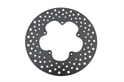 V-Twin - 23-0302 - 11-1/2 inch Drilled Front Brake Disc Clover Leaf Style
