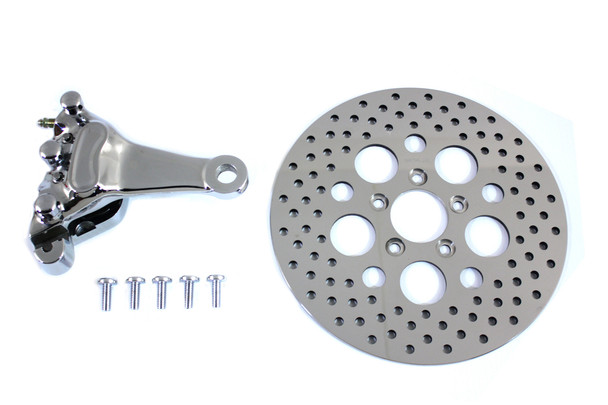V-Twin - 23-1092 - Chrome Rear 4 Piston Caliper and 11-1/2 inch Disc Kit