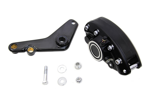 V-Twin - 23-1431 - Rear Black 1 Piston Banana Caliper Kit with Bracket - Fits 1973-1980 Harley-Davidson FL, FX