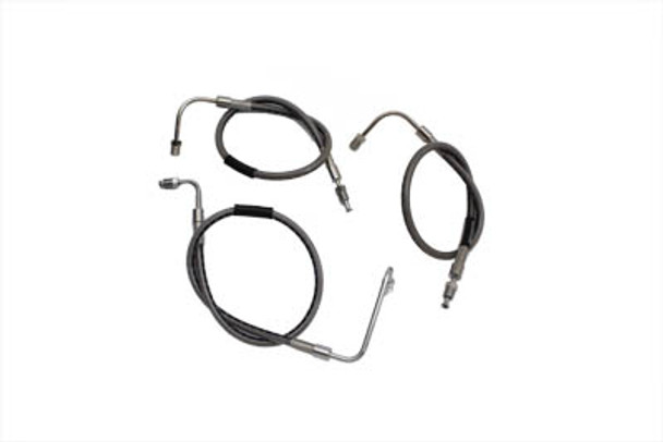 V-Twin - 23-8711 - Stainless Steel Front Brake Hoses 23-3/4 inch and 21 inch