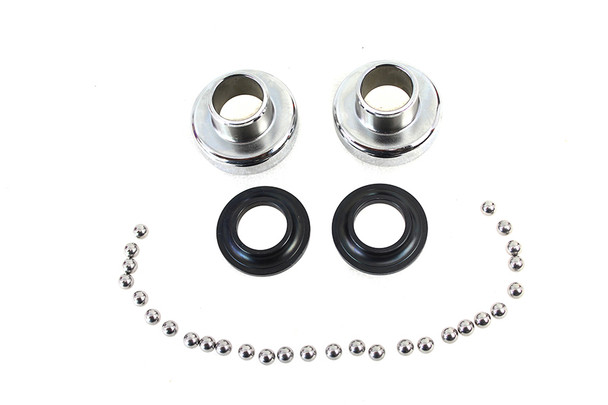 V-Twin - 24-0093 - Chrome Complete Neck Cup Kit - Fits 1939-1957 Harley-Davidson G, 1939-1952 WL