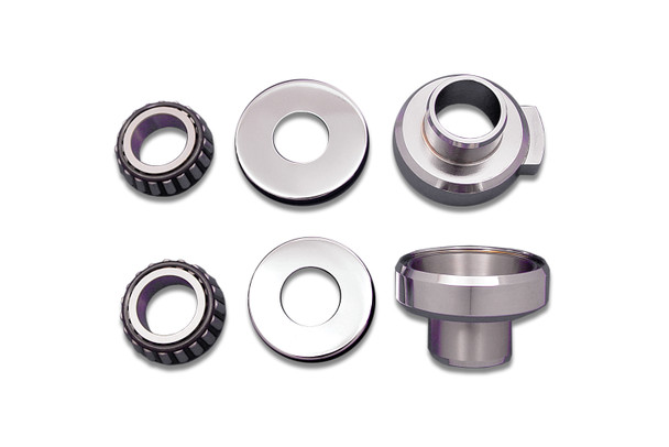 V-Twin - 24-0231 - Chrome Fork Neck Cup Kit with Stops