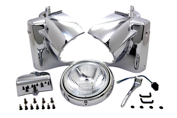 V-Twin - 24-0355 - Headlamp Cowl Assembly Chrome - Fits 1986-2013 Harley-Davidson FLT