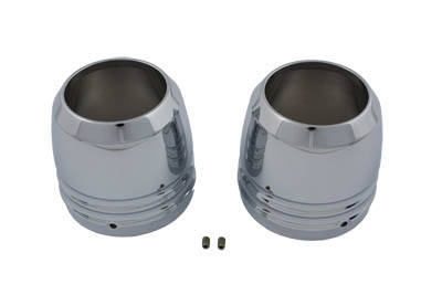 V-Twin - 24-0499 - 49mm Fork Boot Cover Chrome - Fits 2006-2017 Harley-Davidson FXD