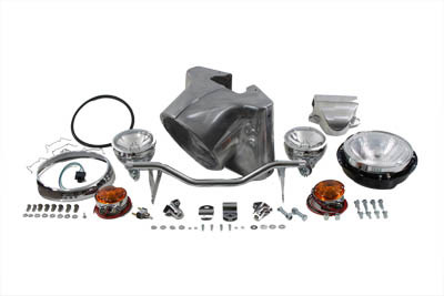 V-Twin - 24-0503 - 7 inch Headlamp Cowl Kit Polished - Fits 1960-1984 Harley-Davidson FL