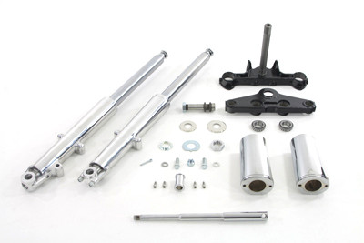 V-Twin - 24-0756 - 41mm Chrome Fork Assembly with Polished Sliders - Fits 1960-1966 Harley-Davidson FL