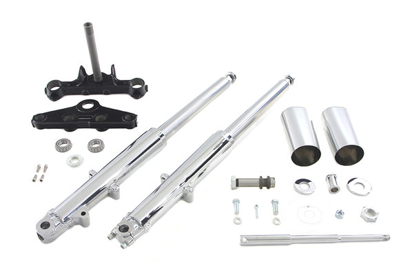 V-Twin - 24-0757 - 41mm Chrome Fork Assembly with Chrome Sliders