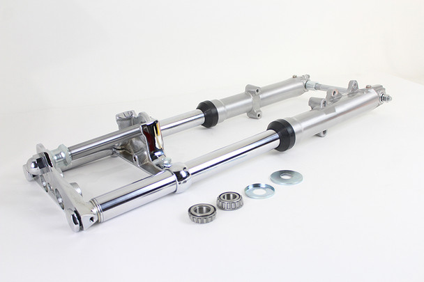 V-Twin - 24-0759 - 41mm Wide Glide Fork Assembly with Polished Sliders - Fits 1952-1981 Harley-Davidson XL