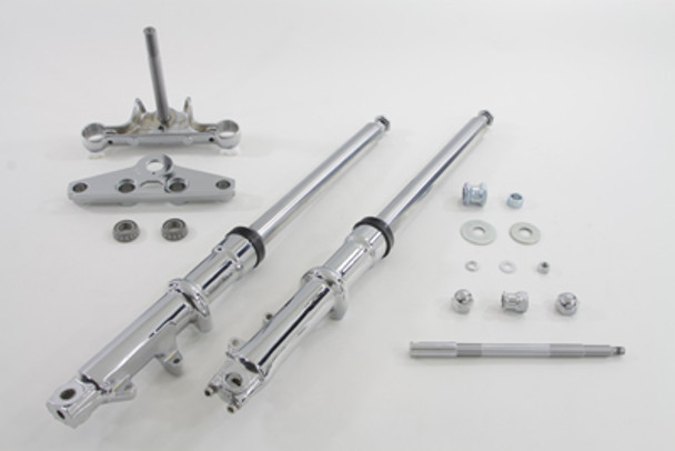 V-Twin - 24-0761 - 41mm Wide Glide Fork Assembly with Chrome Sliders