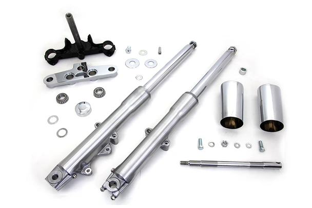V-Twin - 24-0765 - 41mm Fork Assembly with Polished Sliders - Fits 1982-2003 Harley-Davidson XL