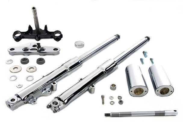 V-Twin - 24-0766 - 41mm Fork Assembly with Chrome Sliders