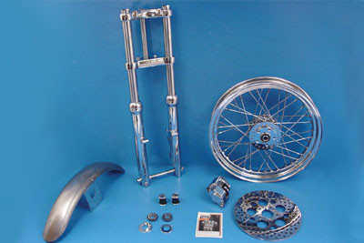 V-Twin - 24-1050 - 39mm Chrome Fork Assembly with 21 inch Wheel - Fits 2000-2003 Harley-Davidson XL