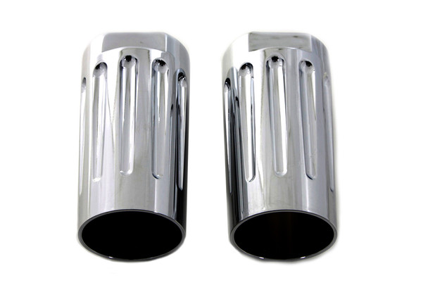 V-Twin - 24-1166 - Chrome Milled Fork Slider Cover Set