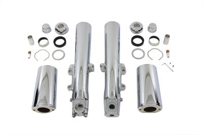 V-Twin - 24-1245 - Chrome Fork Dress Up Kit - Fits 2000-2007 Harley-Davidson FLHT, FLT, FLHR