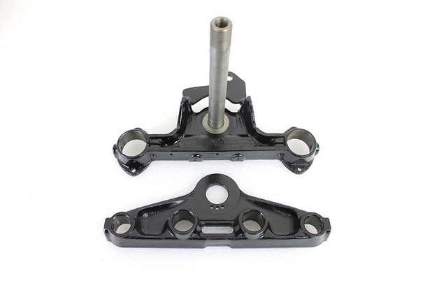V-Twin - 24-1323 - Black Triple Tree Set - Fits 1960-1972 Harley-Davidson FL, 1973-1984 FLH