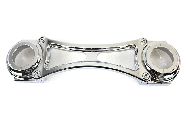 V-Twin - 24-1419 - 41mm Chrome Front Fork Brace - Fits 1999-2005 Harley-Davidson FXDWG, 2000-2013 FXST