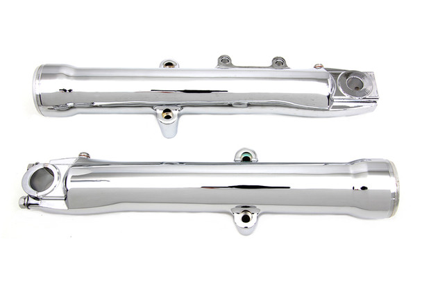 V-Twin - 24-1775 - Chrome Lower Fork Slider Set - Fits 2007-2017 Harley-Davidson FXST