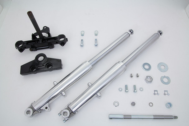 V-Twin - 24-1865 - 41mm Adjustable Fork Assembly with Polished Sliders - Fits 1967-1971 Harley-Davidson FL, G