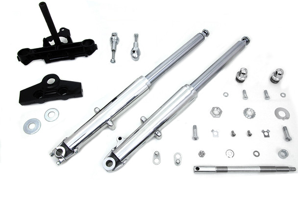 V-Twin - 24-1866 - 41mm Adjustable Fork Assembly with Polished Sliders - Fits 1969-1971 Harley-Davidson FL