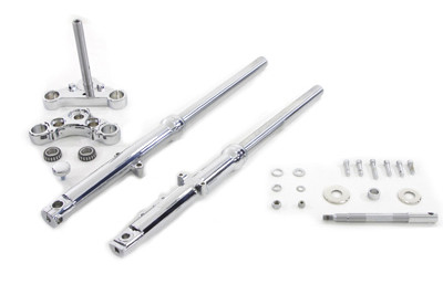 V-Twin - 24-8566 - 39mm Fork Assembly with Chrome Sliders Single Disc - Fits 2000-2003 Harley-Davidson XL